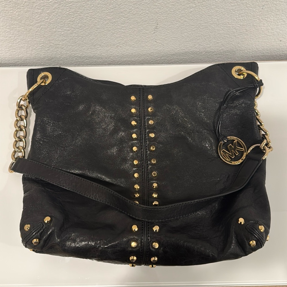 Michael by Michael Kors black studded shoulder bag